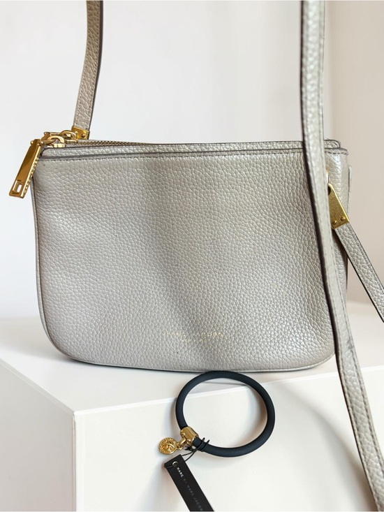 Marc Jacobs Handbags - Marc Jacob Pebbled Crossbody Bag in Light Gray and bracelet